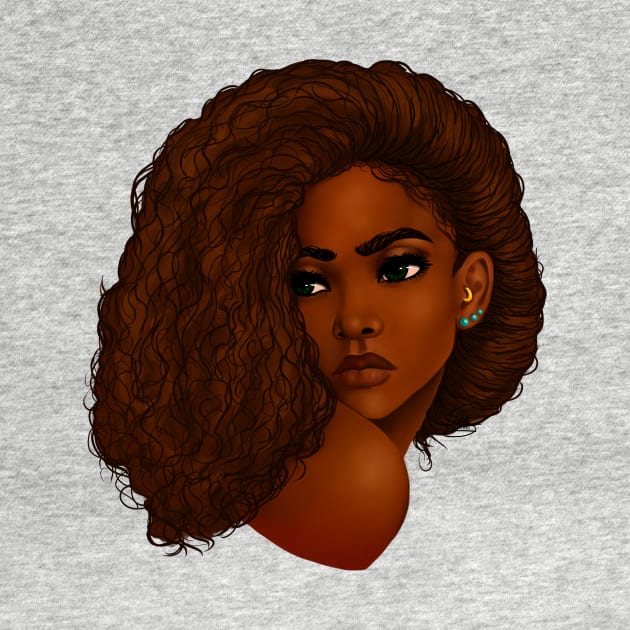 Over The Shoulder | Beautiful Black Woman Art by kiraJ